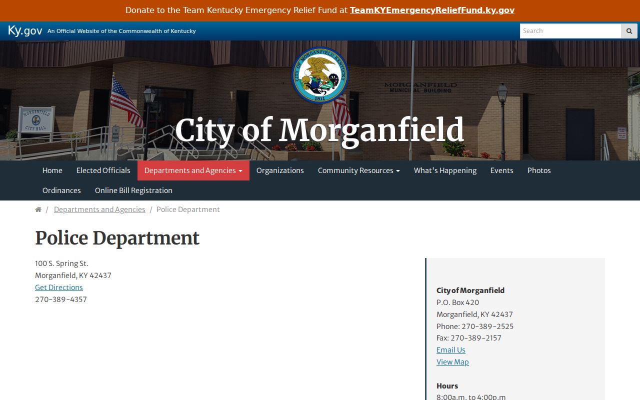 Morganfield Police source for Union County criminal record requests