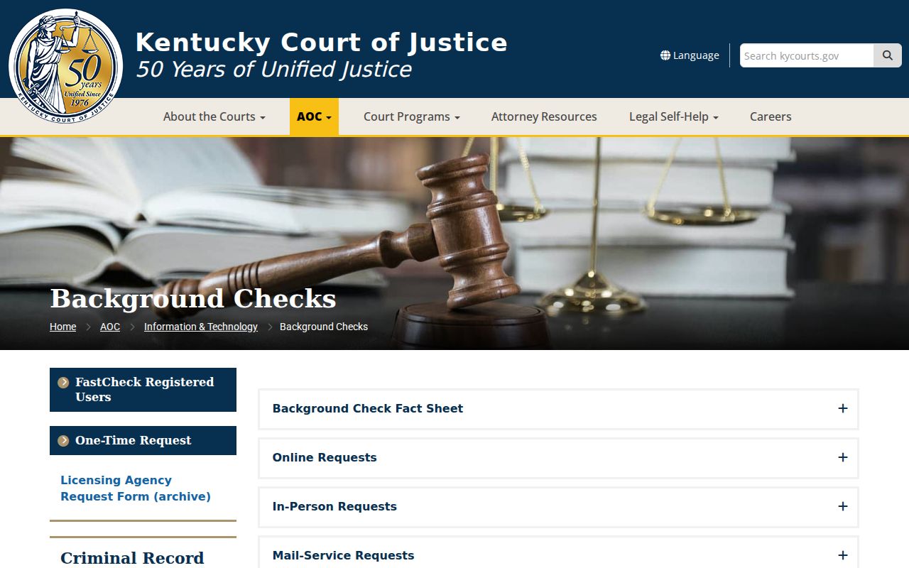 Union County criminal history FastCheck options